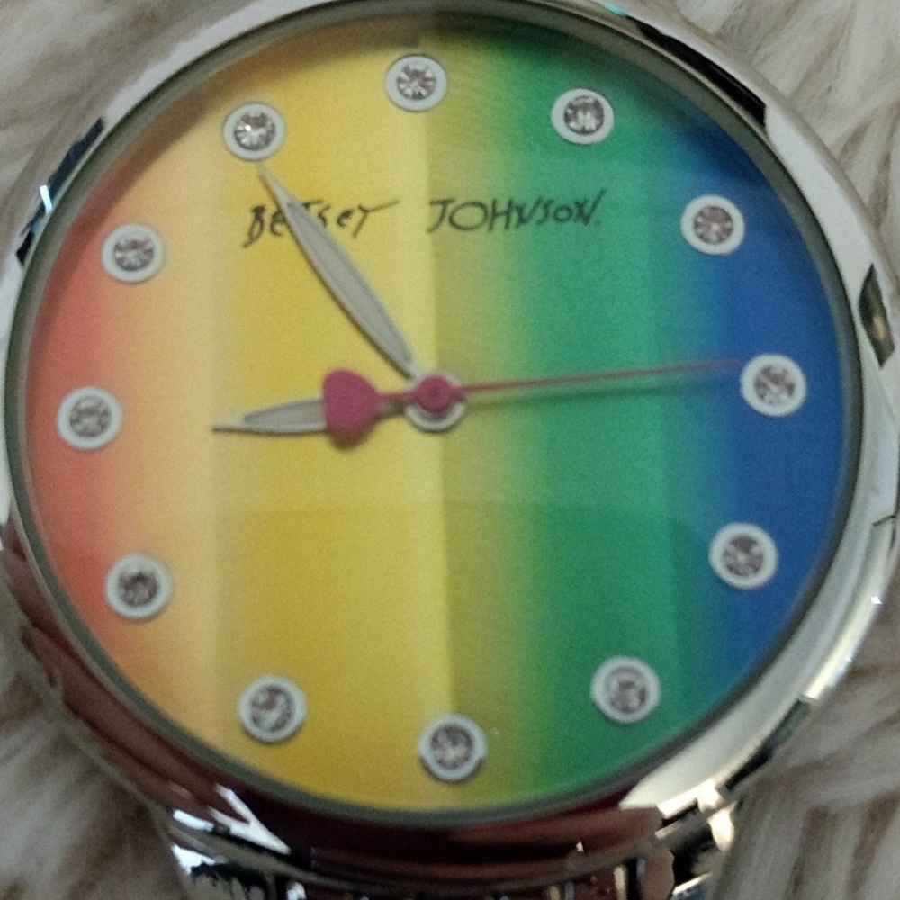 Betsey Johnson Rainbow Rhinestone Watch